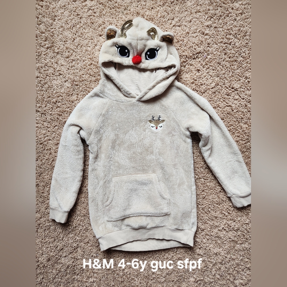 H&M Kids Beige Reindeer Hoodie